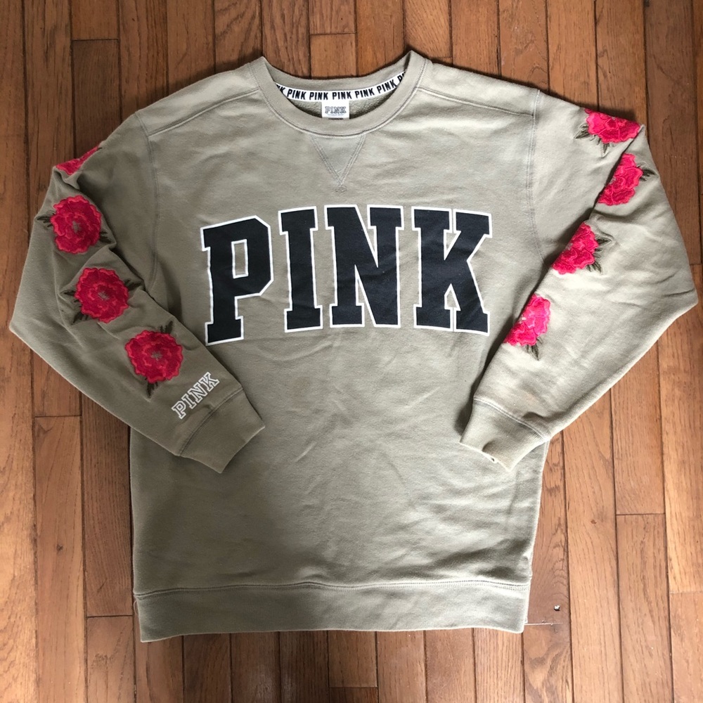 **SOLD** PINK Sweatshirt with Sleeve Detail